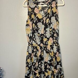 Maurices‎ Floral Midi Dress - Black, Yellow, Pink, Blue